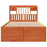 Bookcase Bed without Mattress Wax Brown 135x190 cm Double Solid Wood Pine 3308977