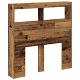 Headboard Cabinet with LED Old Wood 100x17x102 cm 863125