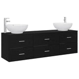 Bathroom Furniture Set 3 pcs Black 49.5 x 44.5 x 65 cm 3405892