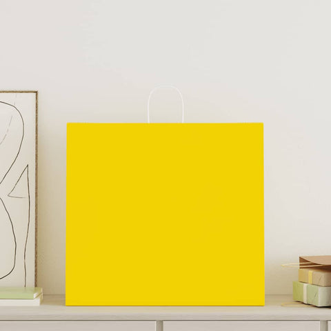 ZNTS Paper Bags 50 pcs with Handles Yellow 54x15x49 cm 4101780
