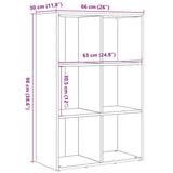 Book Cabinet Black Oak 66x30x98 cm Engineered Wood 862420