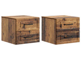 Wall-Mounted Bedside Cabinet 2 pcs Old Wood 34.5 x 33 x 40 cm 899332