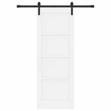 Sliding Door 73.5 x 198.5 cm Engineered Wood White and Black 3449956