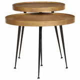 Coffee Table 2 pcs Golden Engineered Wood 373637