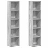 CD Cabinets 2 pcs Grey Sonoma 21x16x93.5 cm Engineered Wood 815319