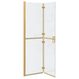Walk-In Shower Wall Folding Gold 110 x 6.5 x 190 cm 42017973