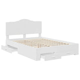 Bed Frame with Headboard White 140 x 200 cm Engineered Wood 3413594