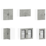 ZNTS 11 Piece Kitchen Cabinet Set Porto Concrete Grey Engineered Wood 3314935