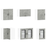 11 Piece Kitchen Cabinet Set Porto Concrete Grey Engineered Wood 3314935