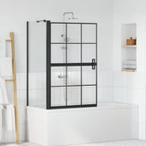 Bath Shower Screen Black and Transparent 80 x 68 x 128 cm 42018553