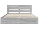 Bed Frame with Drawer Grey Sonoma 150 x 200 cm Engineer Wood 3411827