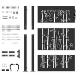 Garden Gate with Lock Black 110 x 130 cm Powder-Coated Steel 42015895