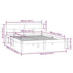 Bed Frame without Mattress Black Solid Wood 140x190 cm 810131