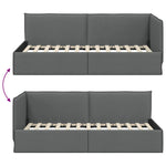 Corner Bed Frame with Headboard Dark grey 80 x 200 cm Fabric 42016448