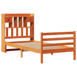 Bookcase Bed without Mattress Wax Brown 100x200cm Solid Wood Pine 3321954
