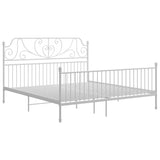 Bed Frame White Powder-coated metal Super King Bed Frame 324857
