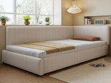 Upholstered bed, 3ft single bed 90190cm, Modern Corduroy Youth Bed, With wooden Slats, With side N604P473672B