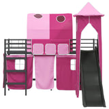 Kids'Loft Bed Frame Black and Pink 100 x 190 cm Metal 42020889