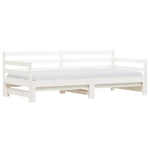 ZNTS Daybed with Trundle without Mattress White 90x200 cm Solid Wood 836148