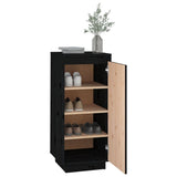 Shoe Cabinet Black 35x35x80 cm Solid Wood Pine 813539