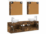 Bathroom Cabinet Set 5 pcs Smoked Oak 50 x 14.5 x 70 cm 3406683