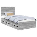 Bed Frame with Drawer Grey Sonoma 100 x 200 cm Engineer Wood 3411150