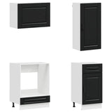 Kitchen Unit PORTO 8 pcs Black Engineered Wood 3438174