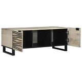 Coffee Table Beige and Black 100 x 54 x 40 cm Solid Acacia wood 4017984