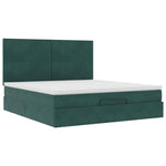 ZNTS Ottoman Bed with Mattresses Dark Green 180x200cm Velvet 3313418