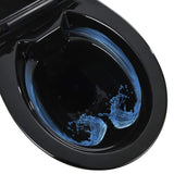 Rimless Toilet 7 cm Extra Height Soft Close Ceramic Black 145780