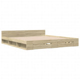 Bed Frame with Drawers without Mattress Sonoma Oak 200x200 cm 3280722