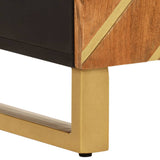 Side Cabinet Brown and Black 60x33.5x75 cm Solid Wood Mango 356808