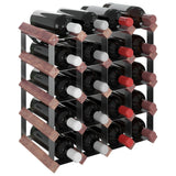 ZNTS Wine Rack for 20 Bottles Brown Solid Wood Pine 340892