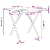 Dining Table X-Frame 90x90x75 cm Solid Wood Pine and Steel 3282696