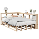 ZNTS Bookcase Bed without Mattress 120x190cm Solid Wood Pine 3324517