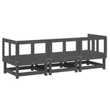 3 Piece Garden Lounge Set Grey Solid Wood Pine 825417