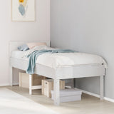 Bed Frame without Mattress White 90x190 cm Single Solid Wood Pine 855742