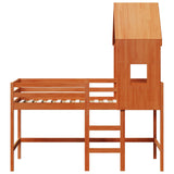 Loft Bed Frame Wax Brown 90 x 190 cm Solid Pine Wood 3422776
