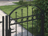 Fence Gate ASSEN with Arched Top Steel 100x125 cm Black 143085