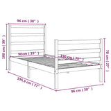Bed Frame without Mattress Solid Wood Single 3103678