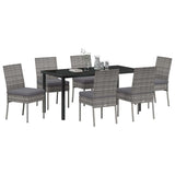 Garden Dining Set 7 pcs Grey Powder-Coated Steel 3379230