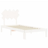 Bed Frame without Mattress White Single Solid Wood Pine 3193692