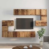 TV Cabinet Set Wall-mounted 10 pcs Old Wood Engineered Wood 3393318