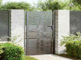 Garden Gate with Lock Black 110 x 205 cm Powder-Coated Steel 42015903
