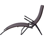 Folding Sun Lounger Poly Rattan Brown 42945