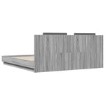 Bed Frame with LED without Mattress Grey Sonoma 180x200 cm Super King 3209994