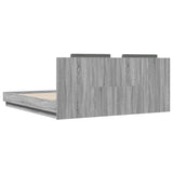 Bed Frame with LED without Mattress Grey Sonoma 180x200 cm Super King 3209994