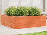 Garden Planter Wax Brown 110x110x46 cm Solid Wood Pine 3282436