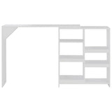 ZNTS Bar Table with Moveable Shelf White 138x39x110 cm 280222