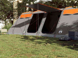 Family Tent Tunnel 10-Person Grey and Orange Waterproof 94621
